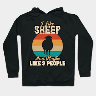 I Like Sheep and Maybe Like 3 People - Gifts for Farmers print Hoodie